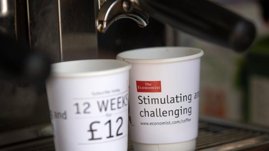 The ‘Economist’ was giving away free kopi luwak coffee in a bid to get people to subscribe. Photograph: Simon Dawson/Bloomberg