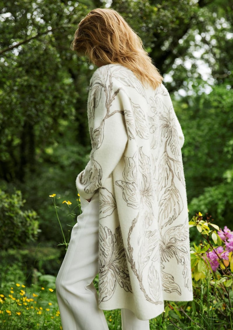 White, embroidered cocoon coat, €4,250