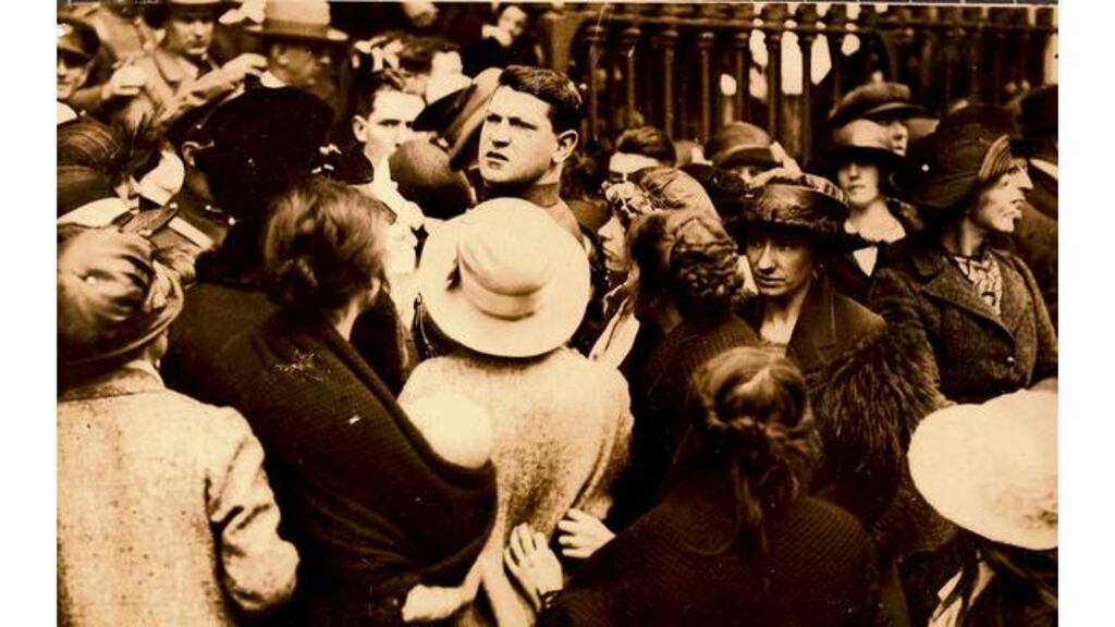 Michael Collins entering Dublin's Pro-Cathedral for the funeral of Arthur Griffith on August 16th, 1922; within a week he would be dead. Photographs: National Photographic Archive