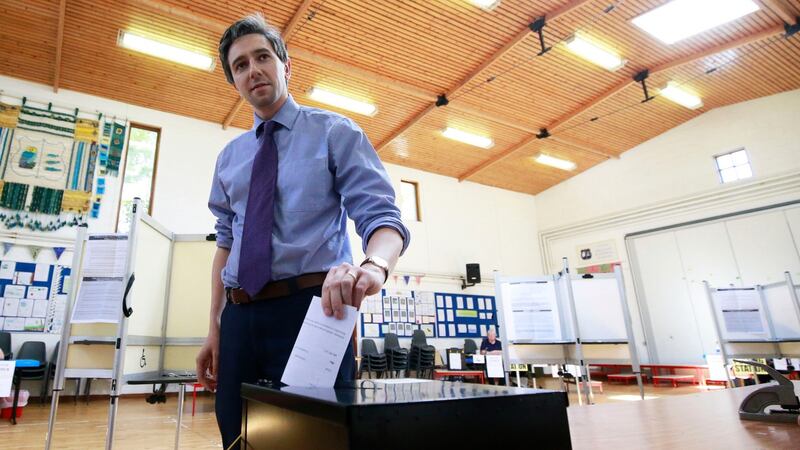 Minister for Health Simon Harris at his local polling station in Delgany National school, Delgany, Co Wicklow. Photograph: Nick Bradshaw/The Irish Times