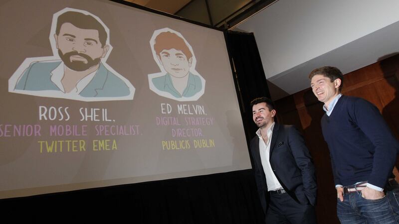 Ross Sheil, Twitter and Ed Melvin, Publicis Dublin pictured at the launch of the 3XE Digital Marketing Conference last year.