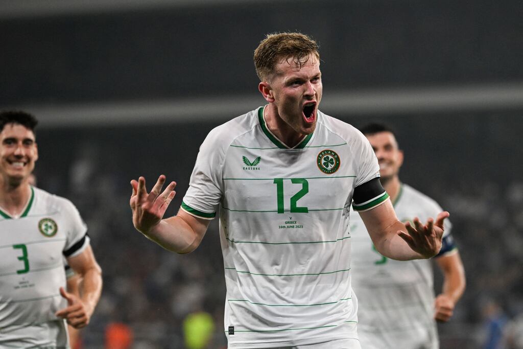 Nathan Collins: the Republic of Ireland defender is set for his second big transfer in a year. Photograph: Aris Messinis/AFP via Getty Images