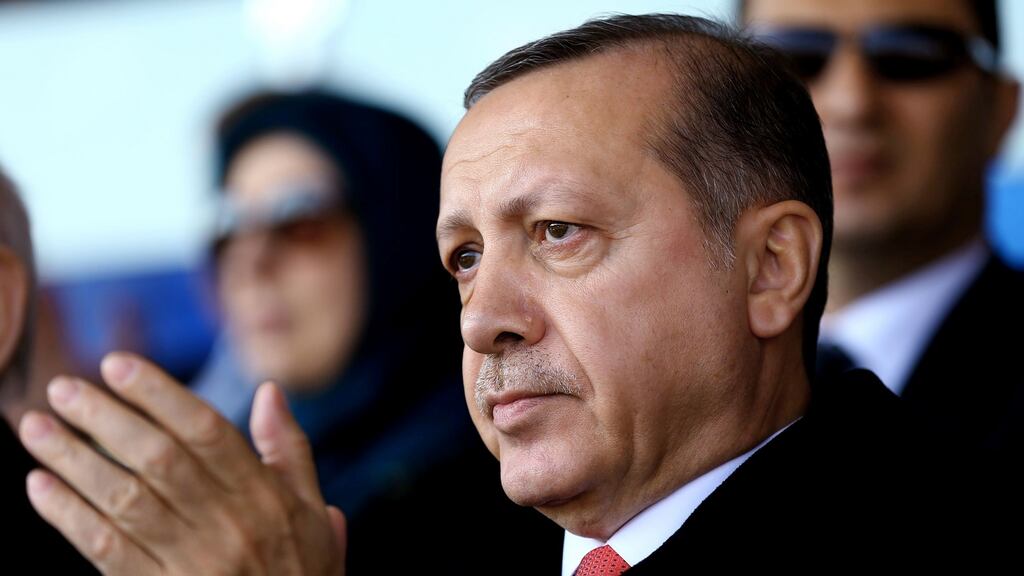 Turkish president Recep Tayyip Erdogan said Turkey and Armenia had a “shared pain” over the events of 1915. Photograph: Kayhan Ozer/AFP/Getty Images
