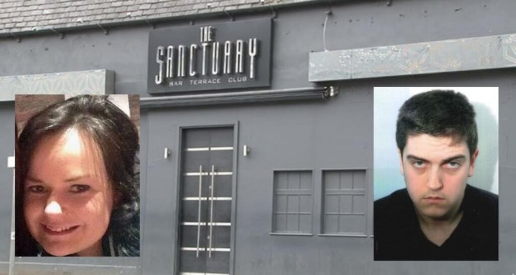 The Sanctuary nightclub in Glasgow and insets Karen Buckley and Alexander Pacteau.