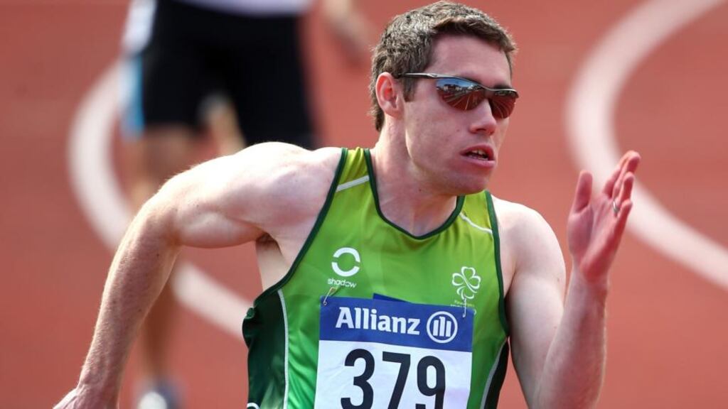 Jason Smyth of Ireland has won the 200m T12 gold medal. Photograph: Photo by Charlie Crowhurst/Getty Images