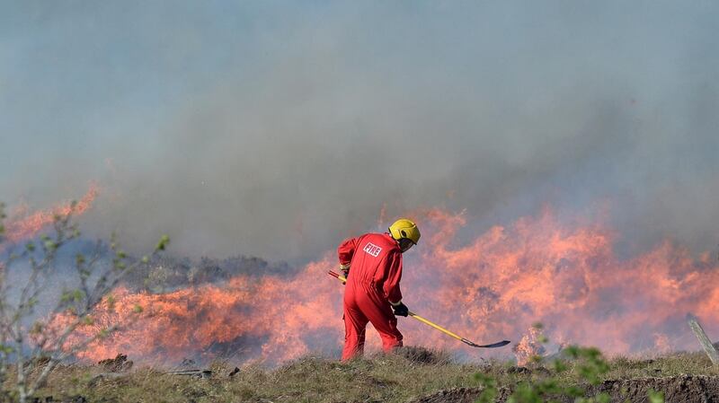Gorse fires in the Loughanure area of Co Donegal. Photograph: Colm Lenaghan/Pacemaker Press
