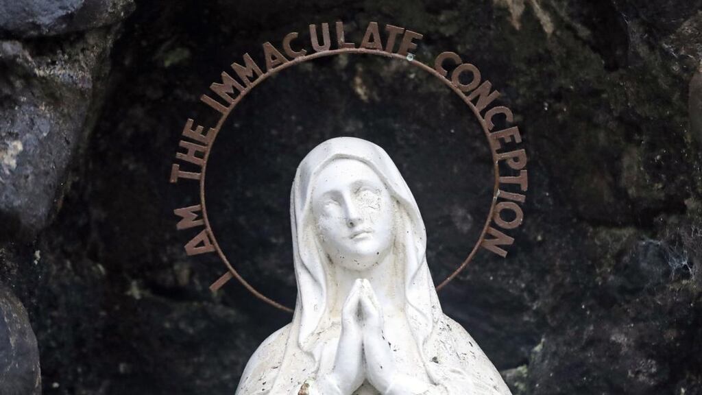 A statue of Mary  at the Sean Ross Abbey in Roscrea, Tipperary, which was a mother and baby home from 1930 to 1970. File photograph: Niall Carson/PA Wire