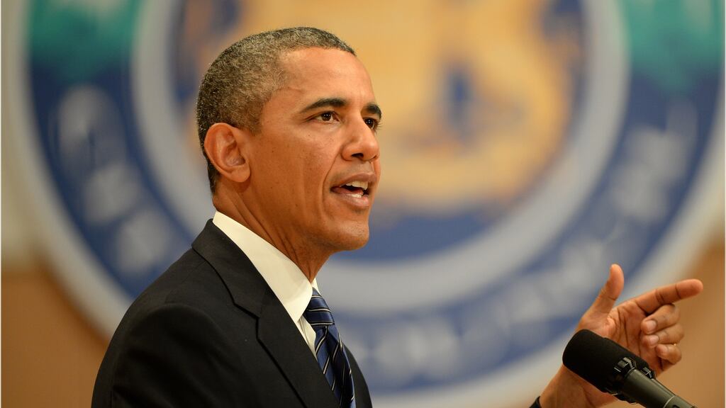 Barack Obama: ‘Climate change is not something subject to political spin.’ Photograph: Dara Mac Dónaill