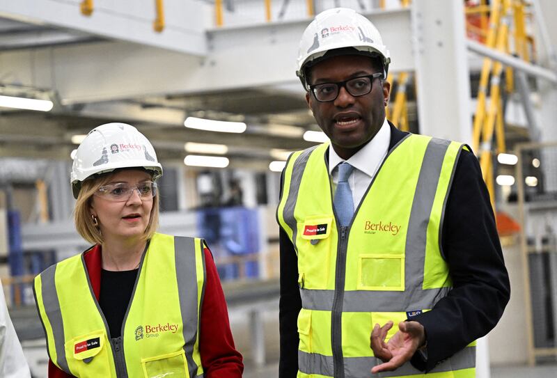 Liz Truss and Britain's chancellor of the exchequer Kwasi Kwarteng have been under pressure since the unveiling of the mini-budget. Photograph: Dylan Martinez/AFP