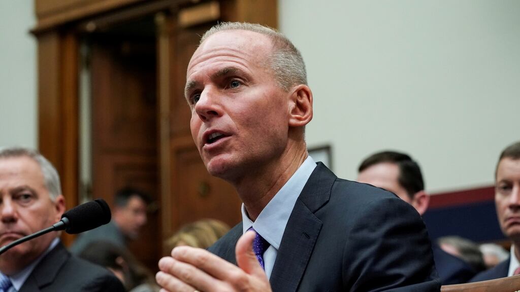 Boeing’s chief executive Dennis Muilenburg: he has resigned, and Boeing made clear he had done so under pressure. Photograph: Sarah Silbiger/Reuters