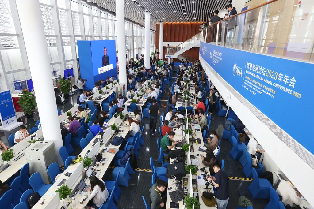 The Boao Forum for Asia is somewhat modelled on the World Economic Forum in Davos. Photograph: STRSTR/AFP via Getty Images