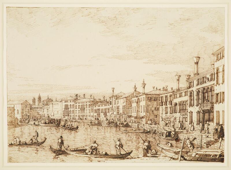 Canaletto: The upper reach of Venice’s Grand Canal looking south. Images courtesy of the National Gallery of Ireland and the Royal Collection Trust