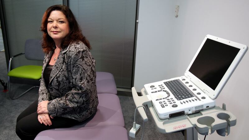 Former politician Dawn Purvis, in a consultation room at the Marie Stopes clinic in Belfast, helped set up the clinic and was its director from 2012 to 2015. Photograph: Paul Faith/PA Wire