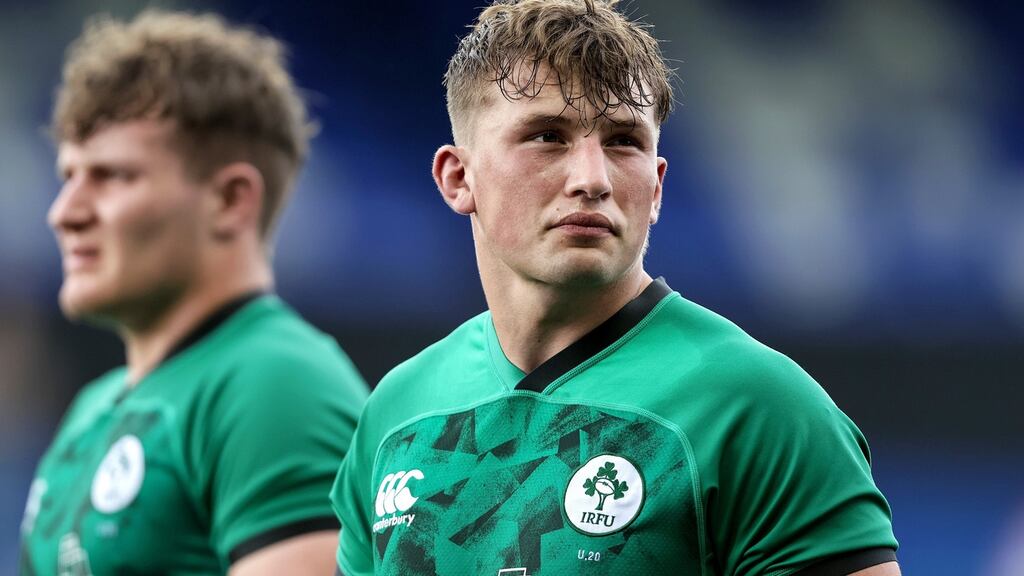 Reuben Crothers captains Ireland at the U20 Six Nations. Photograph: Laszlo Geczo/Inpho