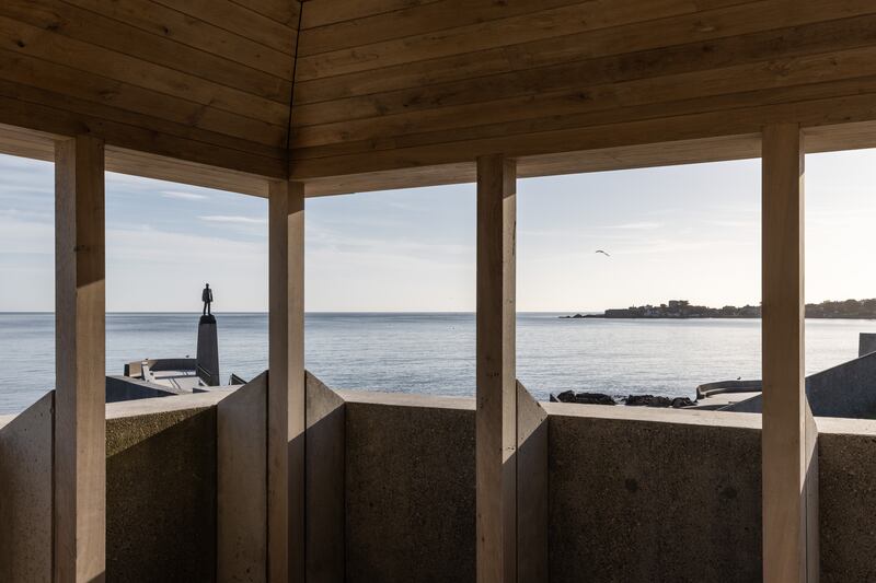 Looking out from the reconstructed Edwardian gazebo in the coastal gardens. Photo: Ste Murray