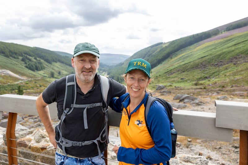 Siblings Mike Sexton and Fran Sexton from Buttevant Co Cork taking part in the Saint Kevin's Way Pilgrim Path. Photograph: Tom Honan