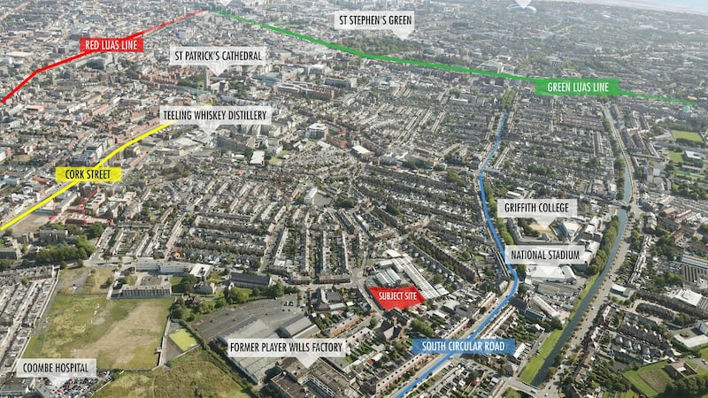 The site is is 2.2km from St Stephen’s Green and 1.5km from the Luas.