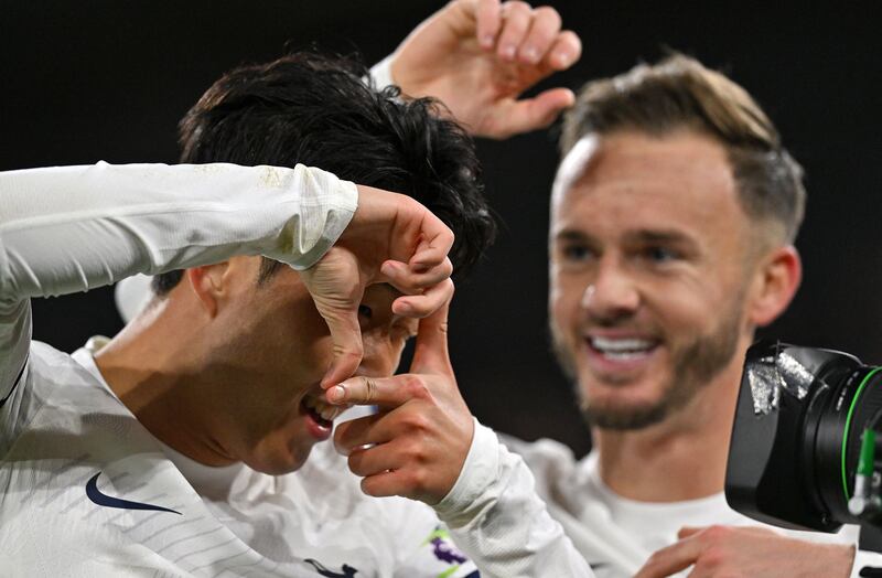 Son Heung-min and James Maddison have formed such a potent relationship up front that Spurs barely miss Harry Kane's goals. Photograph: Glyn Kirk/AFP via Getty Images