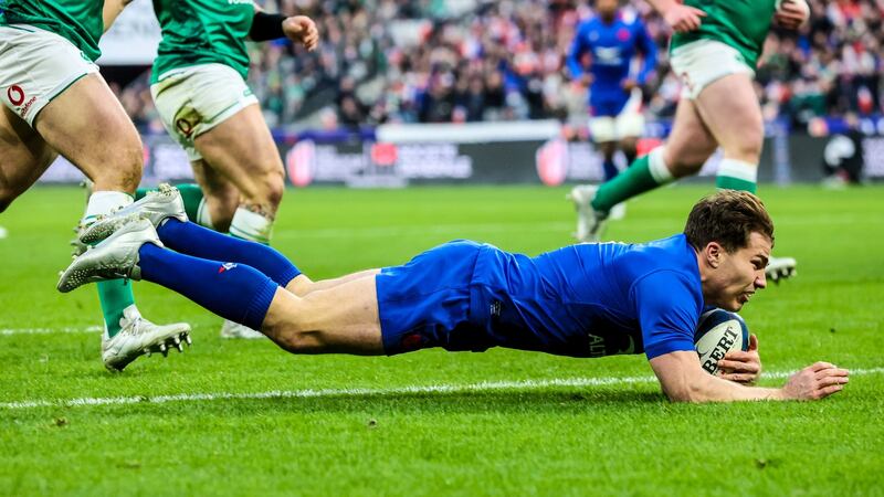 Antoine Dupont got France off to a flying start. Photgograph: Billy Stickland/Inpho
