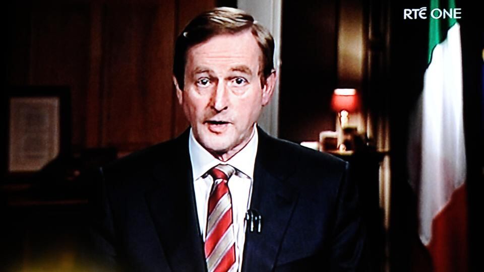 State of the nation: Enda Kenny’s television address. Photograph: Dave Meehan