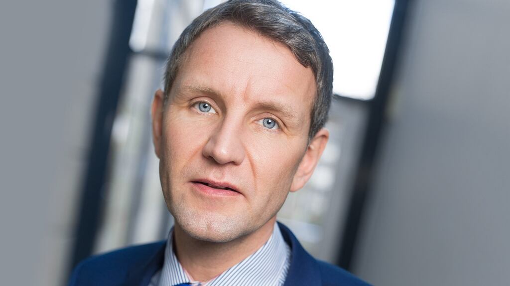 Björn Höcke: saying he represents the true nationalist soul of the party, he first attracted national attention with a bizarre talk show appearance where he produced a German flag and placed it on the arm of his chair