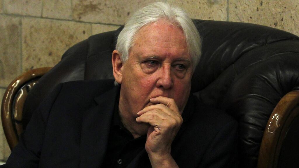 UN special envoy to Yemen Martin Griffiths: briefed EU foreign ministers on worsening situation in Yemen. Photograph: Yahya Arhab