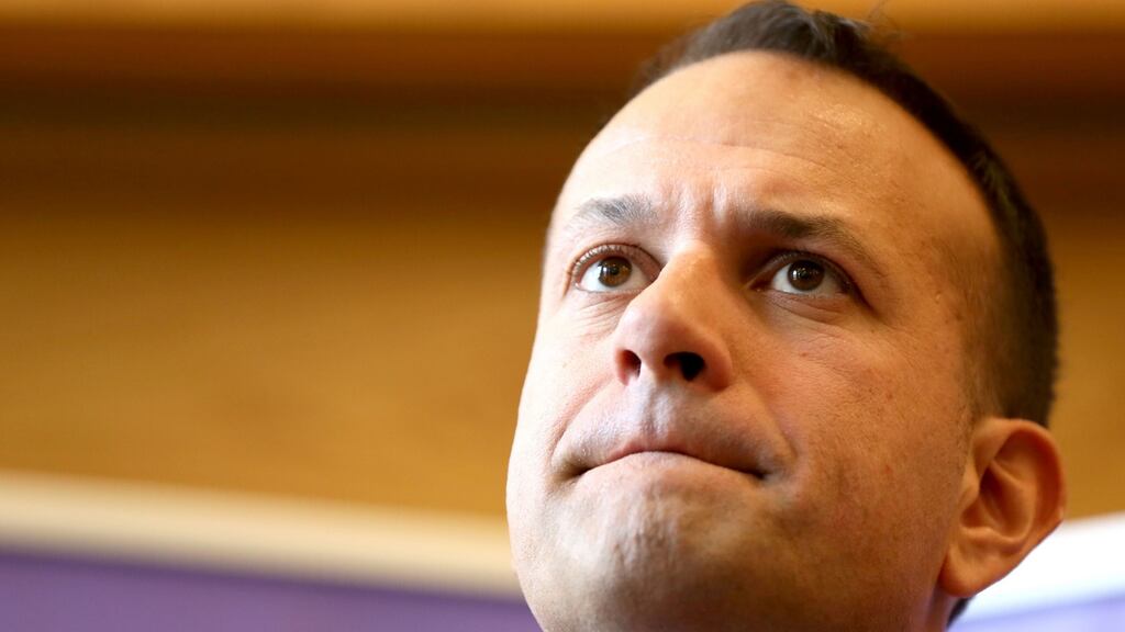 Taoiseach Leo Varadkar at Queen’s University in Belfast. Photograph: Paul Faith/AFP
