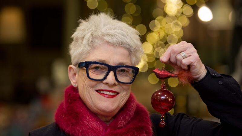 Avoca’s Ros Walshe with her favourite decoration, a “bald” glass bird. Photograph: Tom Honan.