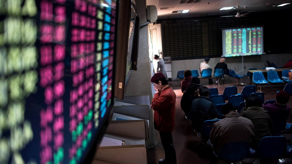 China’s stocks fell the most in a month as industrial company profits declined and concern grew a new system for initial public offerings will damp demand for existing equities.