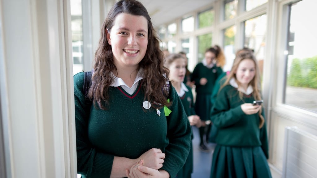 Róisín Lowe at St Leo’s College, Carlow: “I see a word and think I’m spelling it correctly but the words move about on the page.”  Photograph: Dylan Vaughan