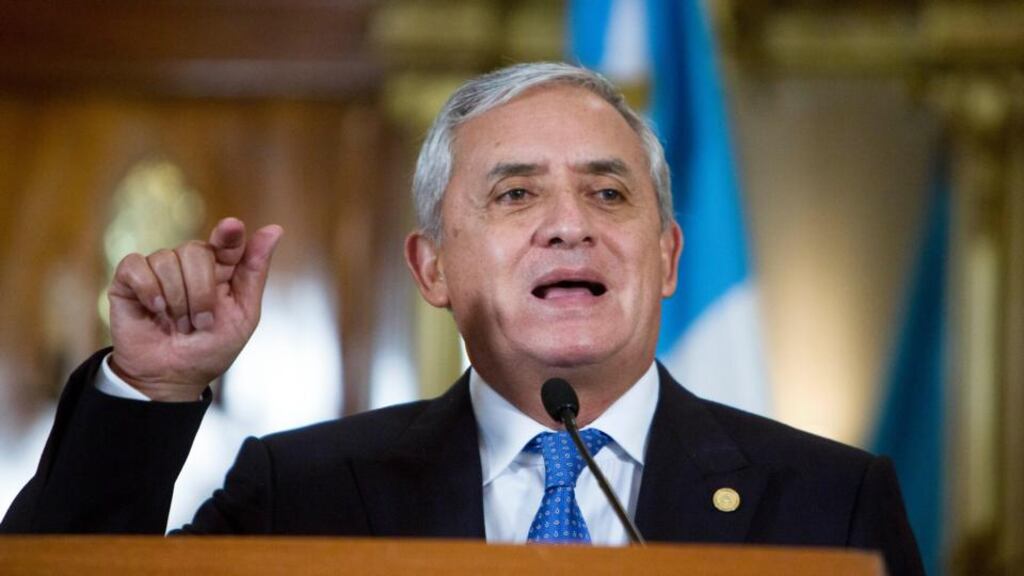 Otto Perez Molina, Guatemala’s president,  who is thought to be involved in a customs racket dubbed “La Linea”. Photograph: Saul Martinez/Bloomberg