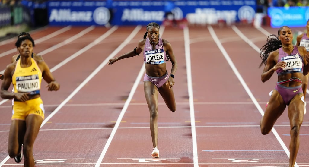 Ireland's Rhasidat Adeleke crossed the line in 50.96. Photograph: Eric Bellamy/Inpho