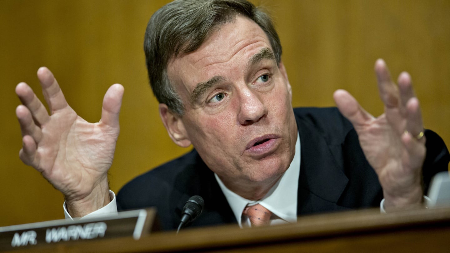 Senator Mark Warner, a Democrat from Virginia: a possible VP for Hillary Clinton. Photograph: Andrew Harrer/Bloomberg via Getty Images