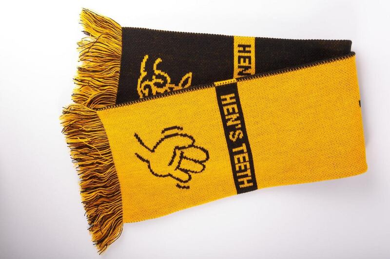 Hen’s Teeth football scarf, €35