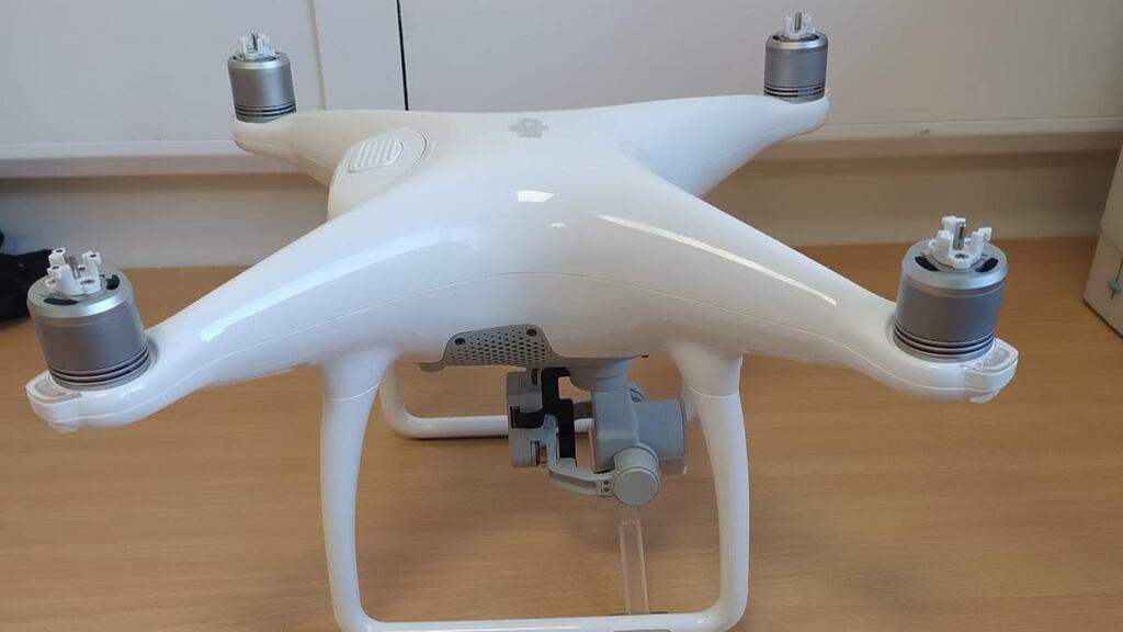 The drone seized by gardaí outside Portlaoise Prison in Co Laois. Photograph: Garda Press Office