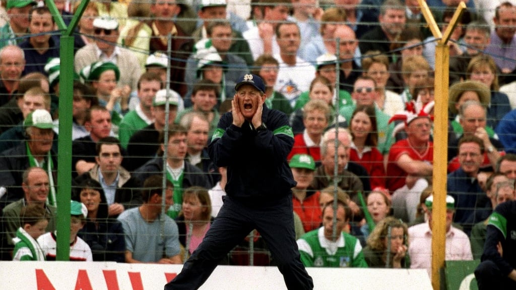 Eamon Cregan on the sideline as Limerick manager in 2000-. Photograph: Patrick Bolger/Inpho