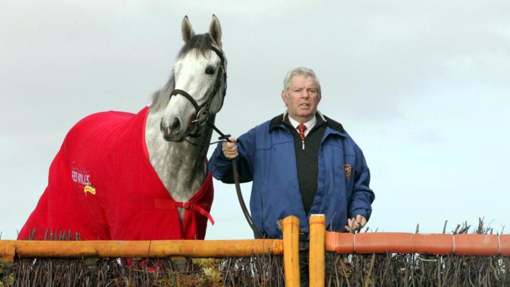 Trainer Oliver Brady with Ebadiyan. Photograph: Donall Farmer/Inpho