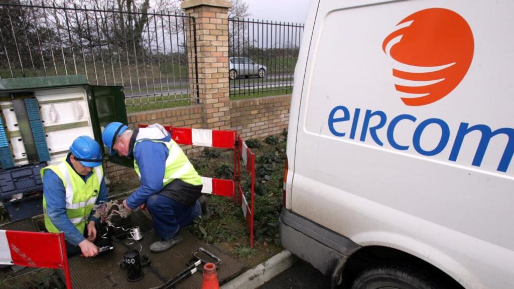 An Eircom crew at work. Eircom senior management will receive payments under a management incentive scheme if they can increase the value of the company above €1.8 billion. Photograph: Eric Luke