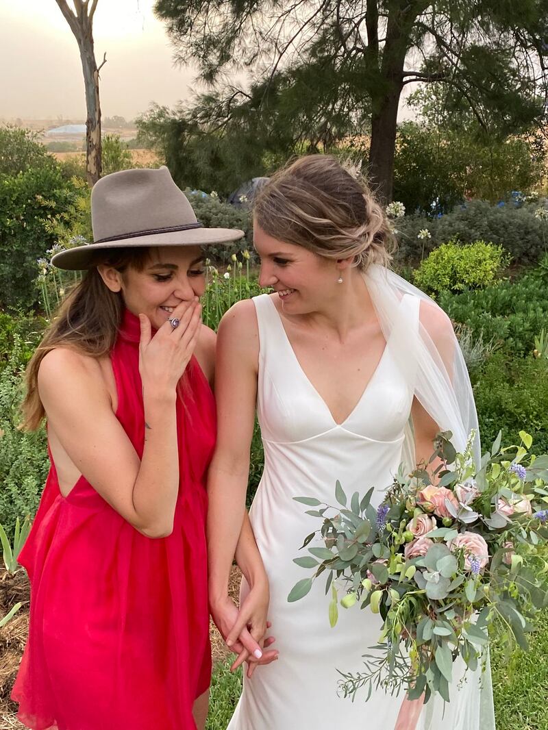 Brianna Parkins (left) with her friend Katherine.