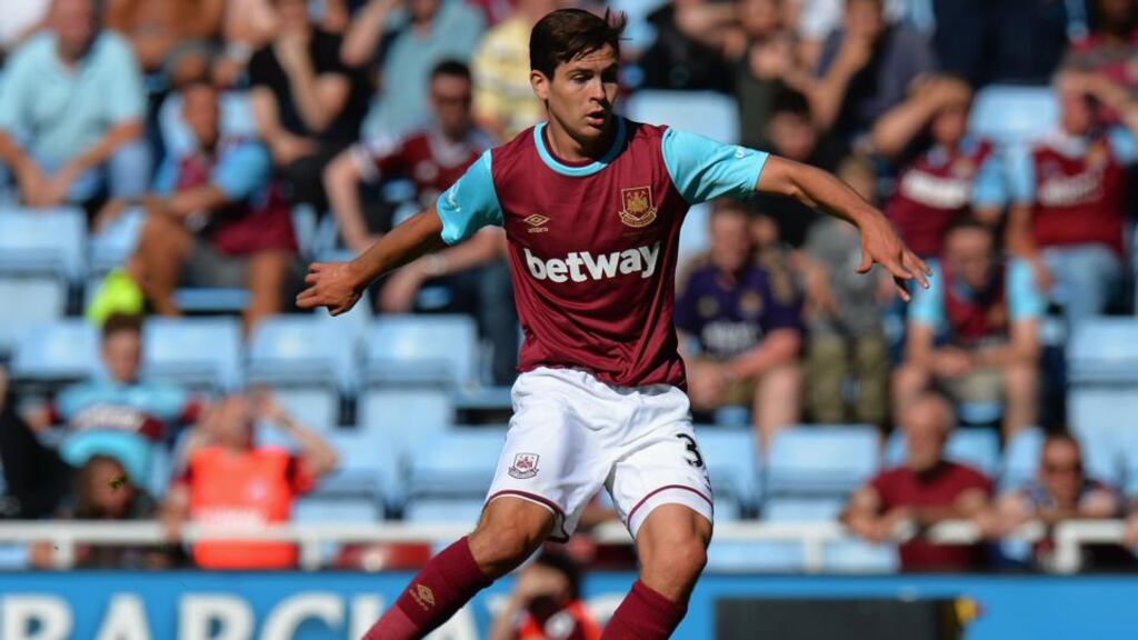 West Ham midfielder Josh Cullen scored on his debut in the Republic of Ireland under-21’s victory away to Andorra. Photograph: Tony Marshall/Getty Images