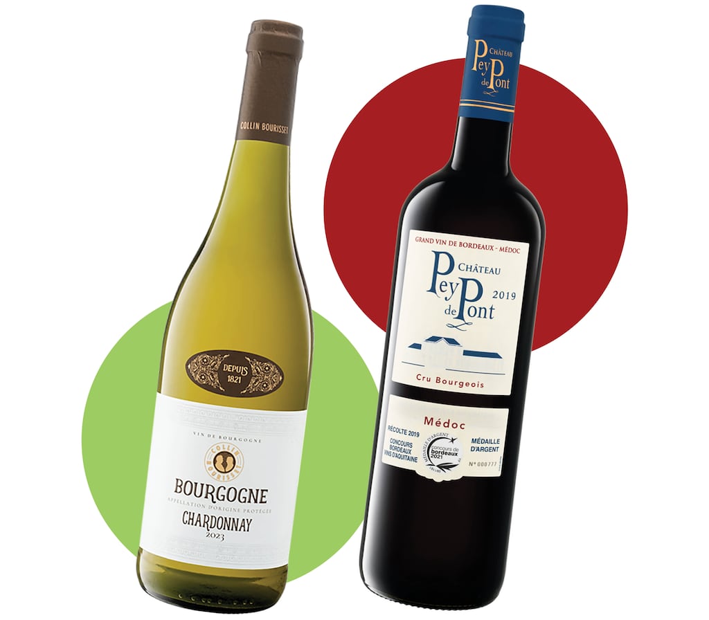 Collin Bourisset Bourgogne Chardonnay and Chateau Pey de Pont 2019 Médoc Cru Bourgeois