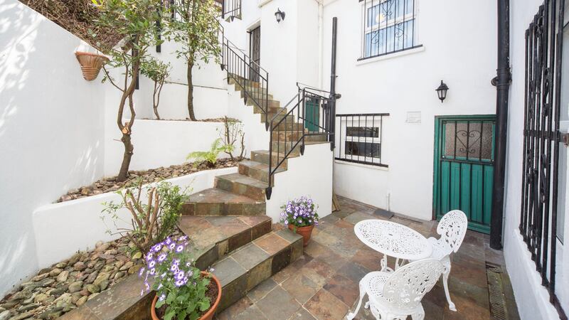 The patio at No 1 Abbey Street, Howth, Co Dublin.