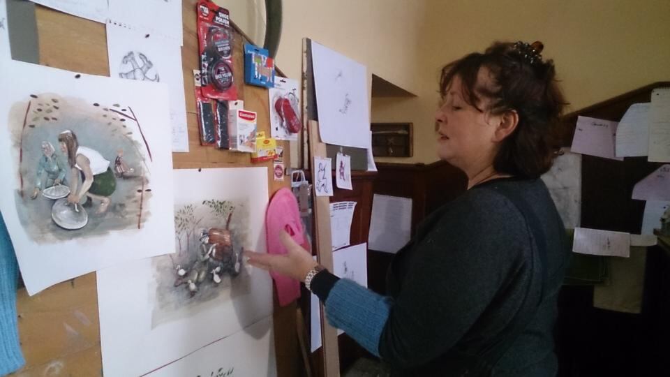 Rita Duffy in her studio