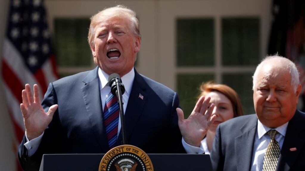 Iran nuclear deal: Donald Trump will announce his decision from the White House. Photograph: Reuters