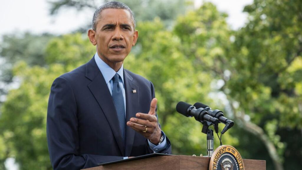 A day after President Obama phoned Israeli leader Binyamin Netanyahu demanding an “immediate, unconditional humanitarian ceasefire”, Netanyahu warned of “a lengthy campaign” against Hamas. Photograph: Joshua Roberts/Reuters