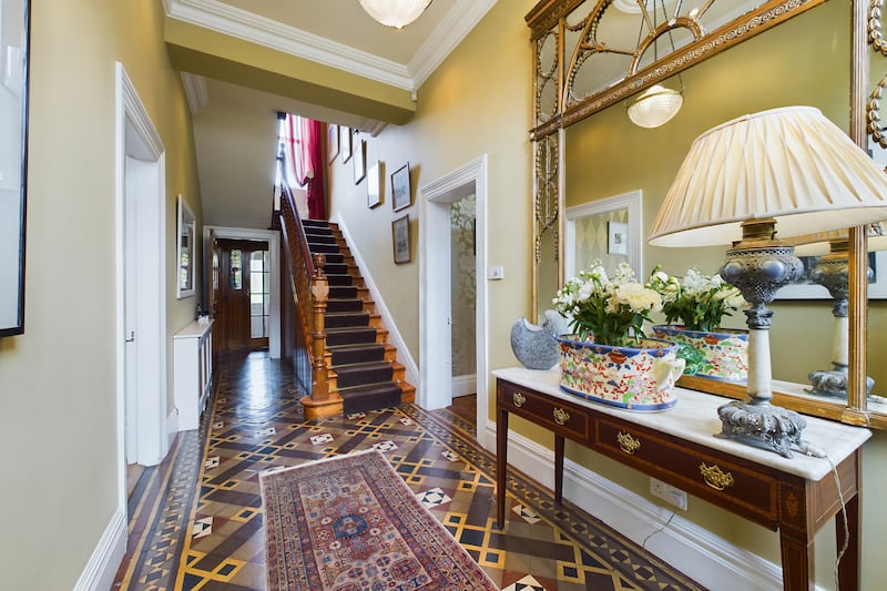 Entrance hall has original quarry tiles