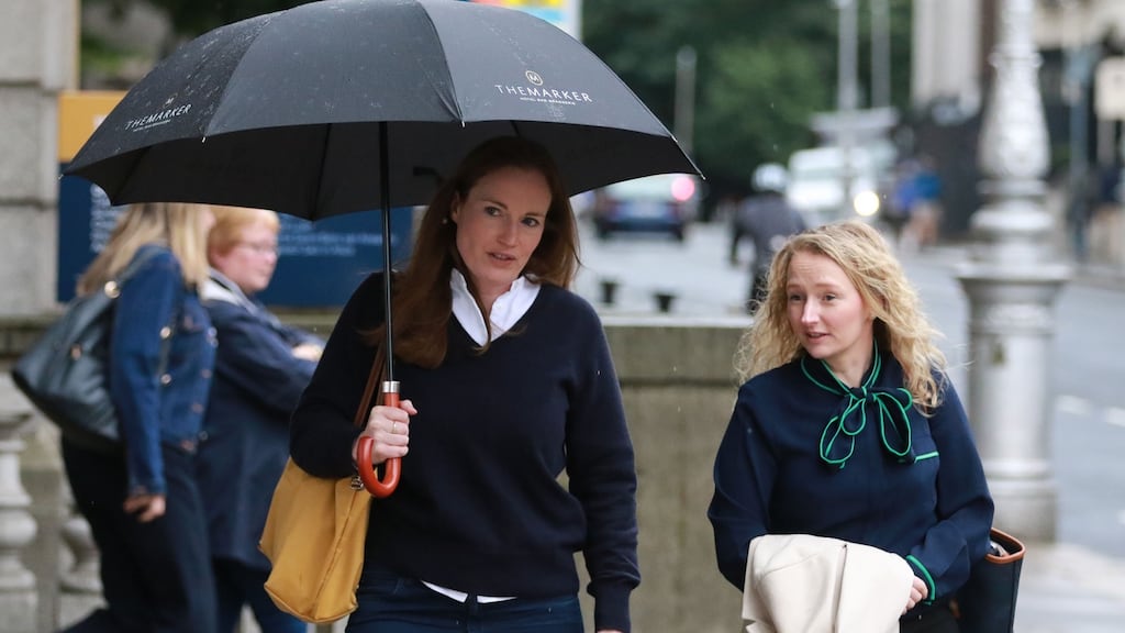 Facebook head of public policy Niamh Sweeney and Siobhán Cummiskey, head of content policy for Europe, the Middle East and Africa, arrive at the Dáil on Wednesday. Photograph: Nick Bradshaw