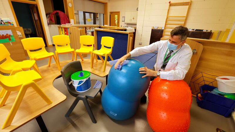 Matt Melvin, principal of St Etchen’s National School: ‘We’ve missed seeing our pupils’ smiles.’ Photograph: Alan Betson
