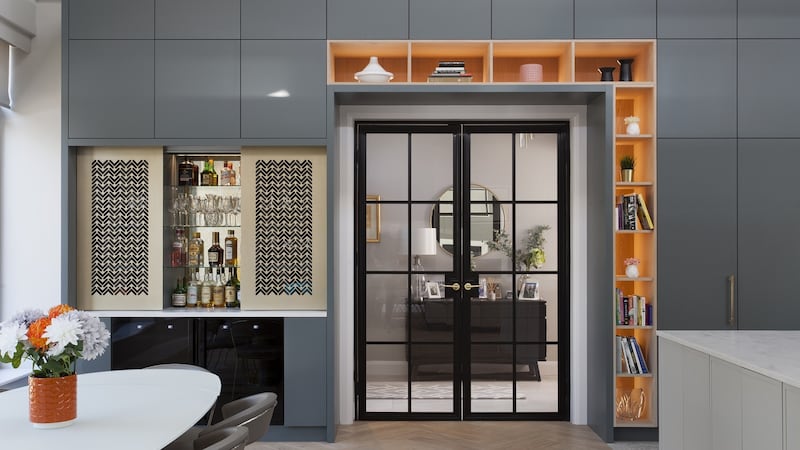 Cabinetry and lighting used in the Kirwans’ living space