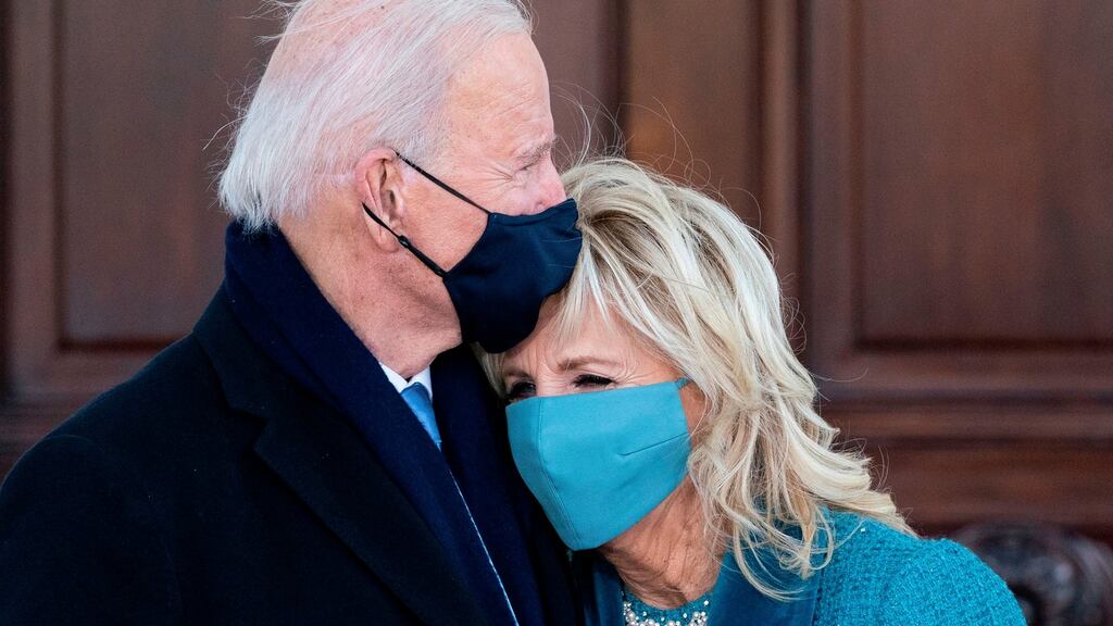Joe and Jill Biden met in 1975 and married in 1977. Photograph: Alex Brandon/AFP via Getty Images